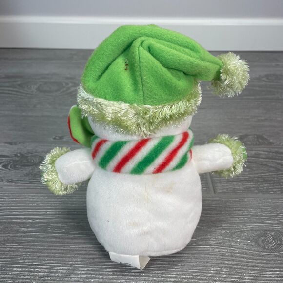 Vintage 2001 Walmart Snowman Plush Christmas Winter Green Hat Mittens Boots Rare - Picture 2 of 6